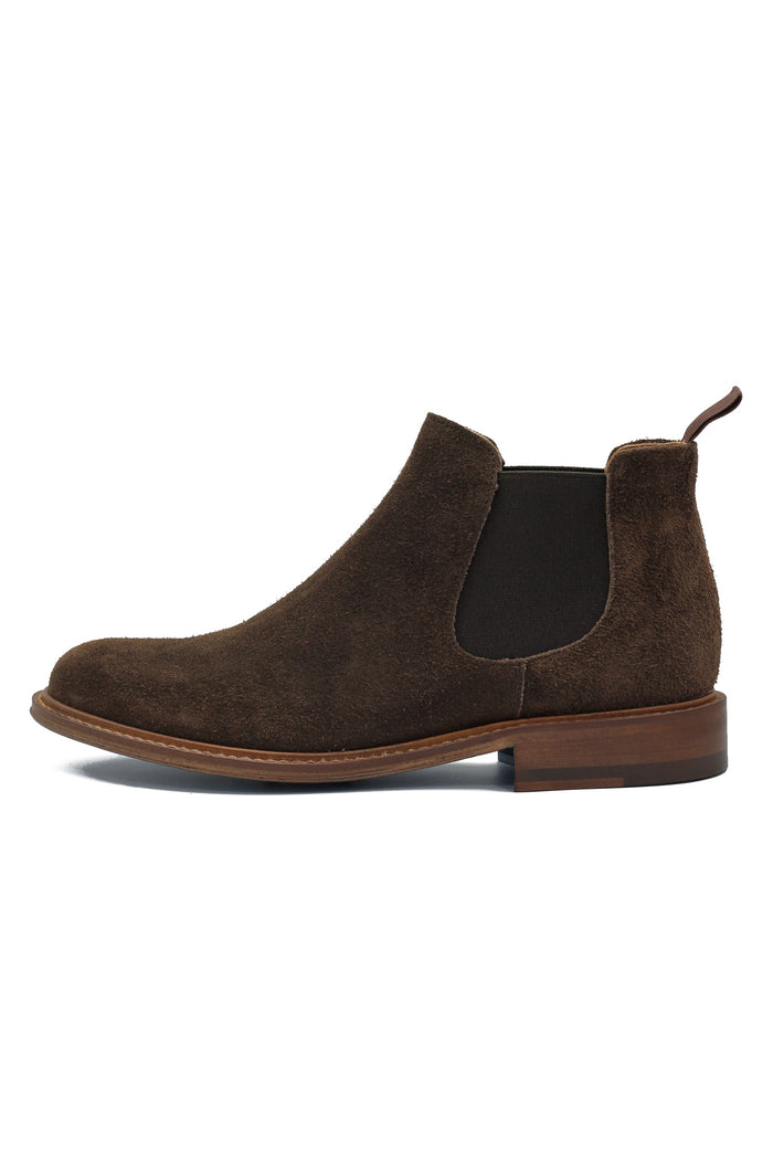 BROWN ITALIAN SUEDE LEATHER CHELSEA BOOTS