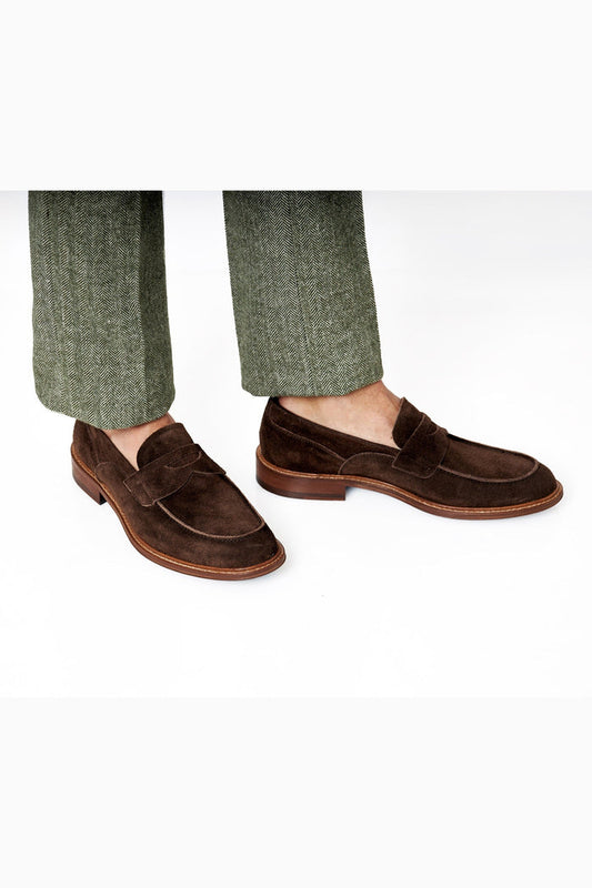 BROWN SUEDE PENNY LOAFER