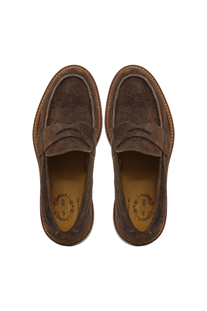 BROWN SUEDE PENNY LOAFER