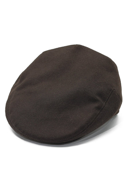 BROWN WOOL BLEND FLAT CAP