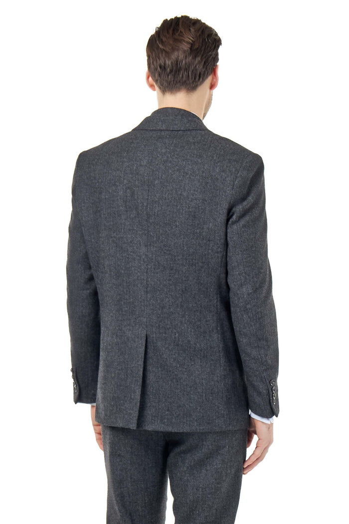 BRUCE – Charcoal Grey Herringbone Wool Jacket
