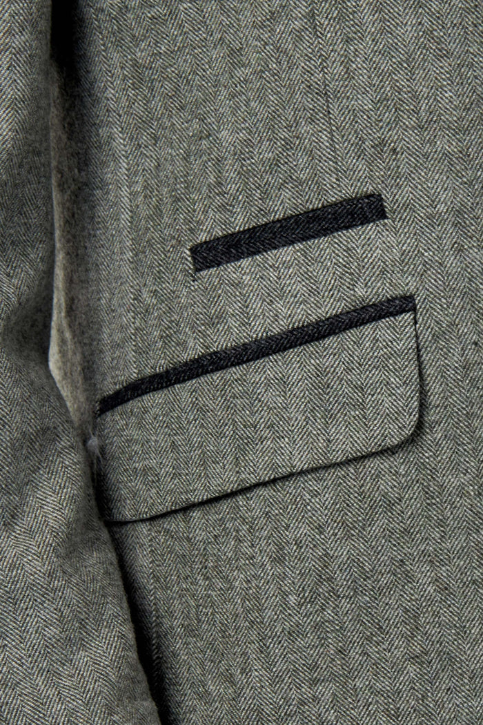 BRUCE – Sage Green Herringbone Wool Jacket