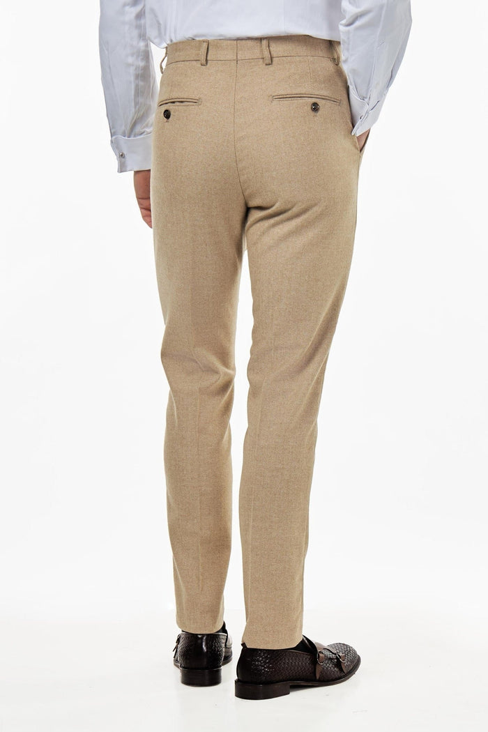 BRUCE – TAILORED WOOL RICH STONE HERRINGBONE SUIT -2 PIECE