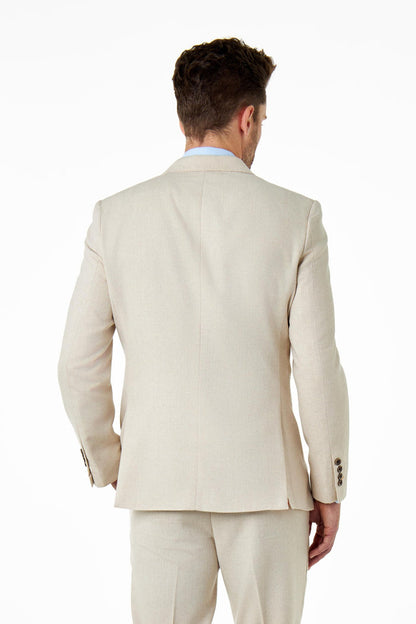 CALIX – Cream Herringbone Double Breasted Tailored Suit