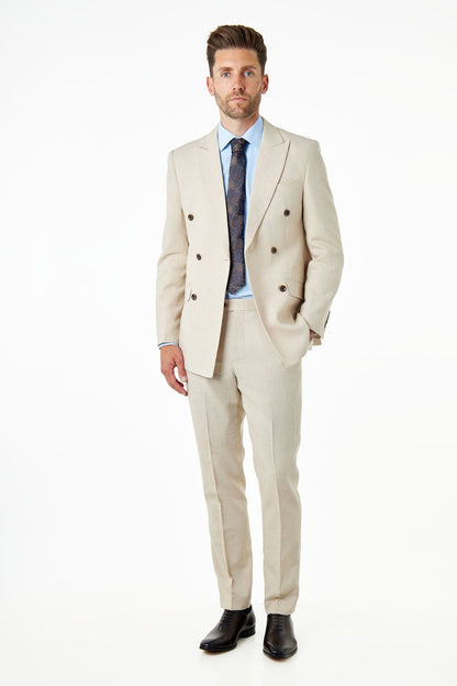 CALIX – Cream Herringbone Double Breasted Tailored Suit