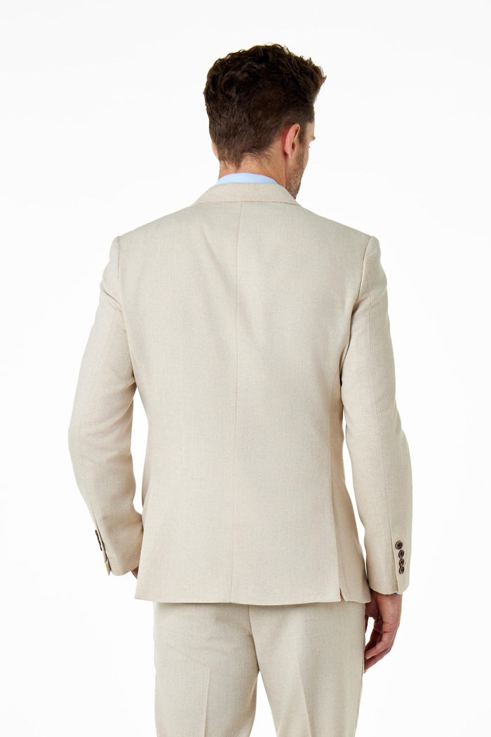 CALIX – Cream Wool Mix Herringbone Tailored Blazer