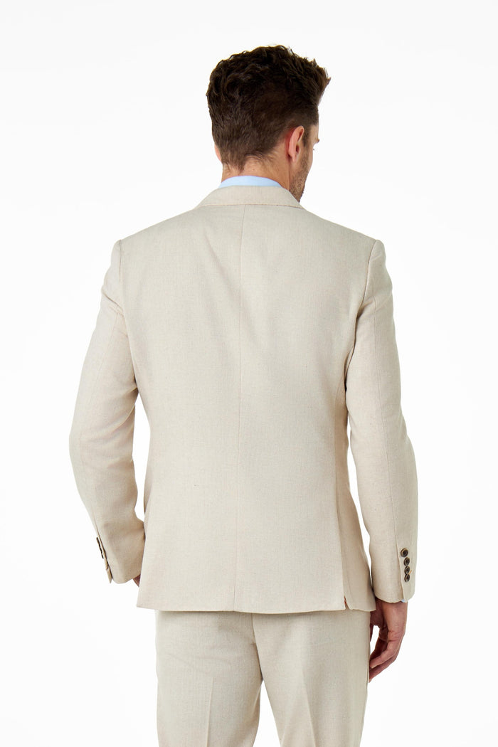 CALIX – Cream Wool Mix Herringbone Tailored Blazer