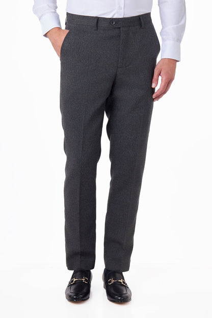 CALIX – Dark Grey Herringbone Tailored 2 Piece Suit
