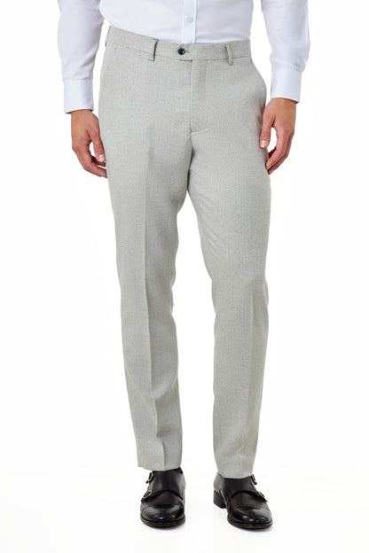 CALIX – Grey Wool Mix Herringbone Tailored 2 Piece Suit