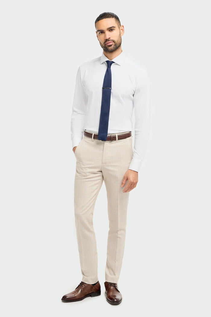 MENS CARIDI BEIGE TAILORED FIT THREE PIECE SUIT