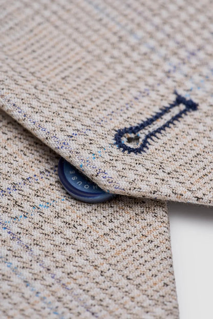 CARIDI - BEIGE CHECK WAISTCOAT
