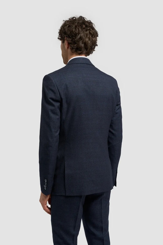 CARIDI - NAVY CHECK SUIT BLAZER