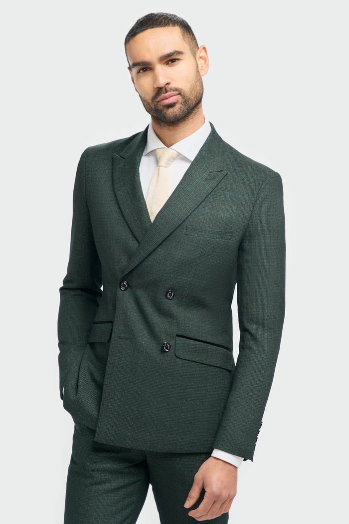 CARIDI - OLIVE 2 PIECE DOUBLE BREASTED SUIT BY CAVANI