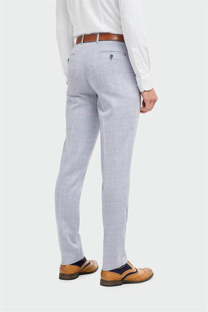 MENS CARIDI SKY BLUE TAILORED FIT THREE PIECE SUIT