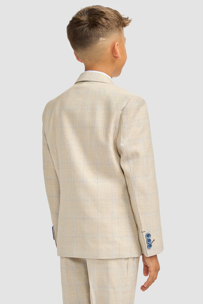 CARIDI BEIGE THREE PIECE BOYS SUIT