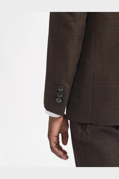 CARIDI – BROWN TWEED CHECK BOYS 3 PIECE SUIT