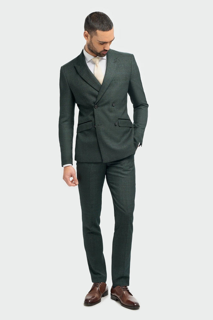 CARIDI - OLIVE 2 PIECE DOUBLE BREASTED SUIT BY CAVANI
