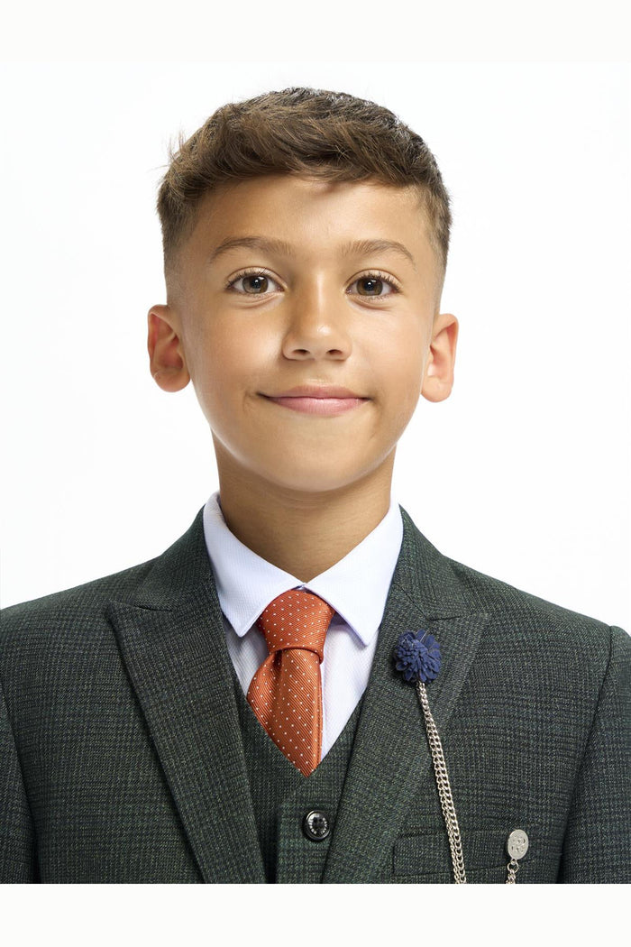 CARIDI OLIVE THREE PIECE BOYS SUIT
