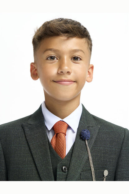CARIDI OLIVE THREE PIECE BOYS SUIT