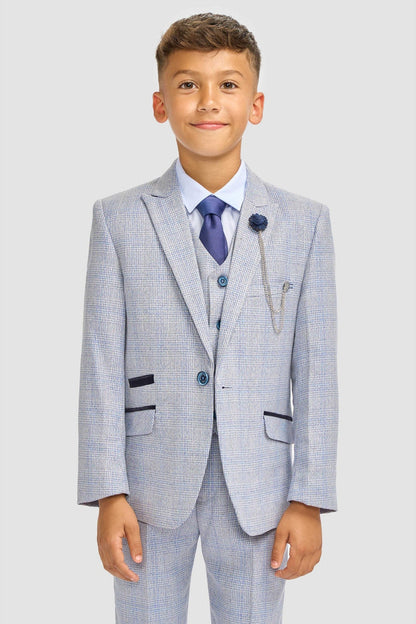 CARIDI SKY BLUE THREE PIECE BOYS SUIT