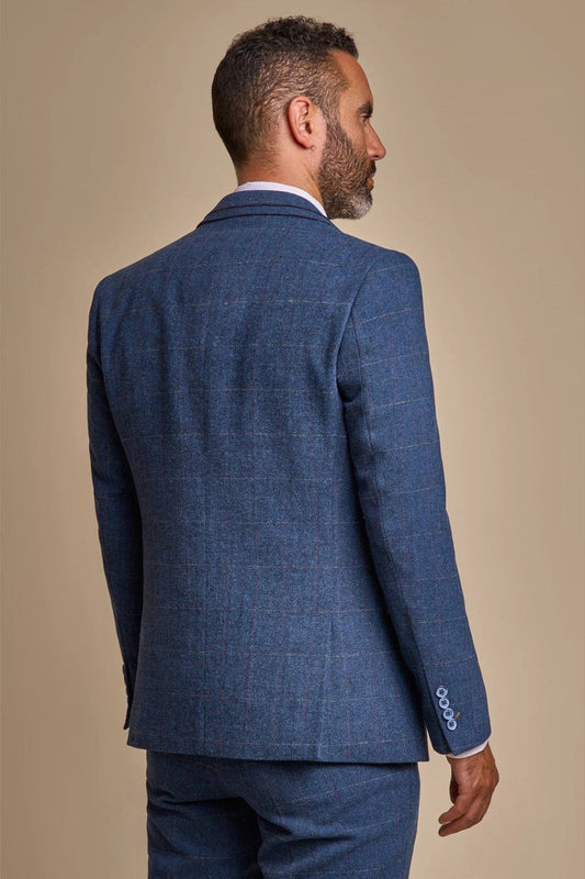 CARNEGI - BLUE TWEED CHECK BLAZER
