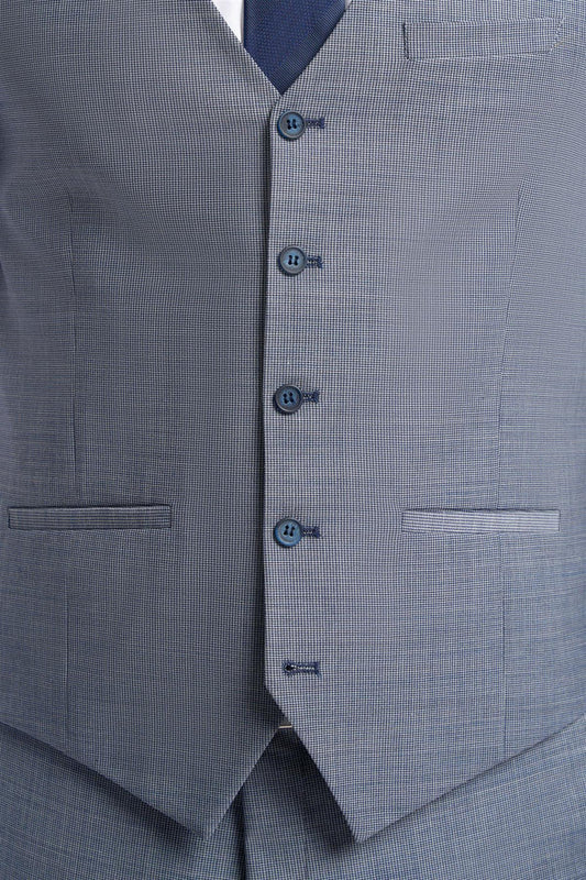 Cavani Bond Puppy Tooth Men’s Wool Blend 3 Piece Tailored Suit