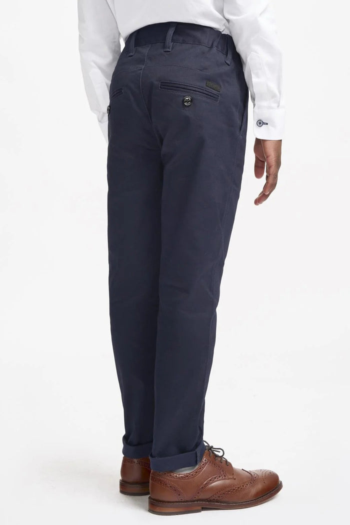 Cavani – Boys Cotton Chinos Trousers in Navy Blue
