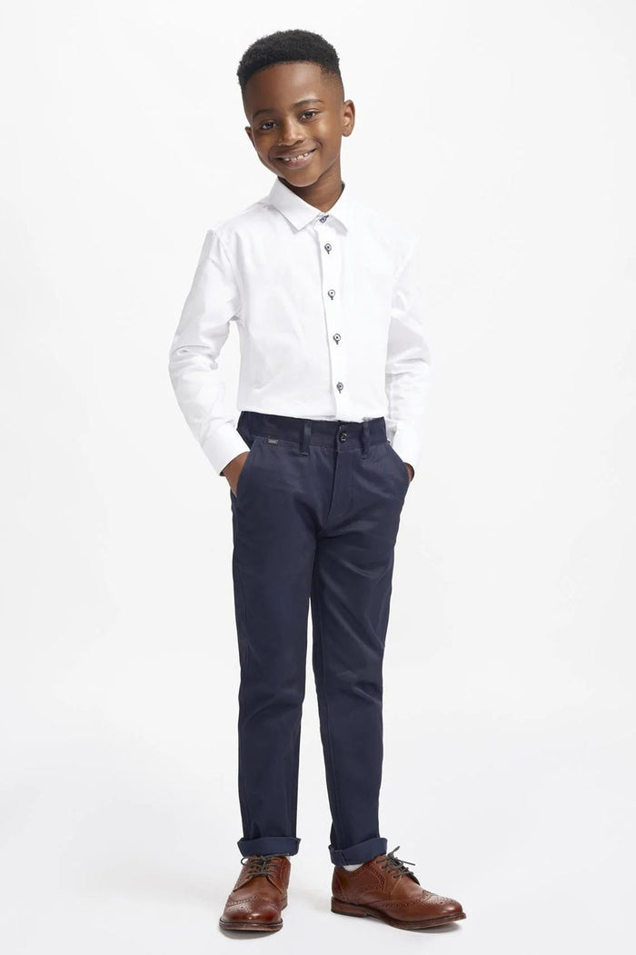 Cavani – Boys Cotton Chinos Trousers in Navy Blue