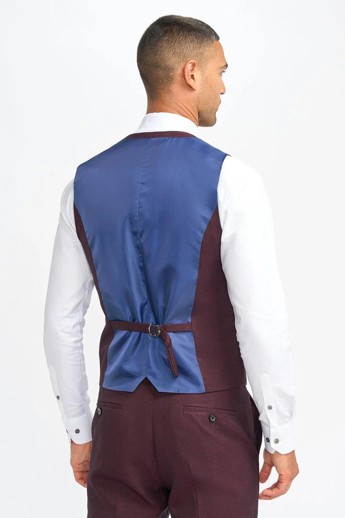 CAVANI – CARIDI MEN’S WINE CHECK WAISTCOAT