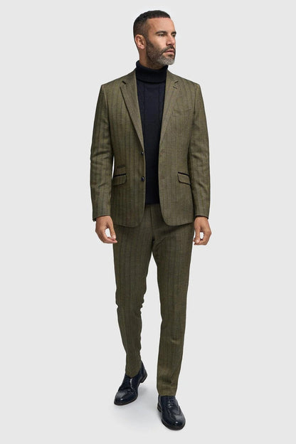 CAVANI – Damon Sage Herringbone Tweed Blazer Men’s