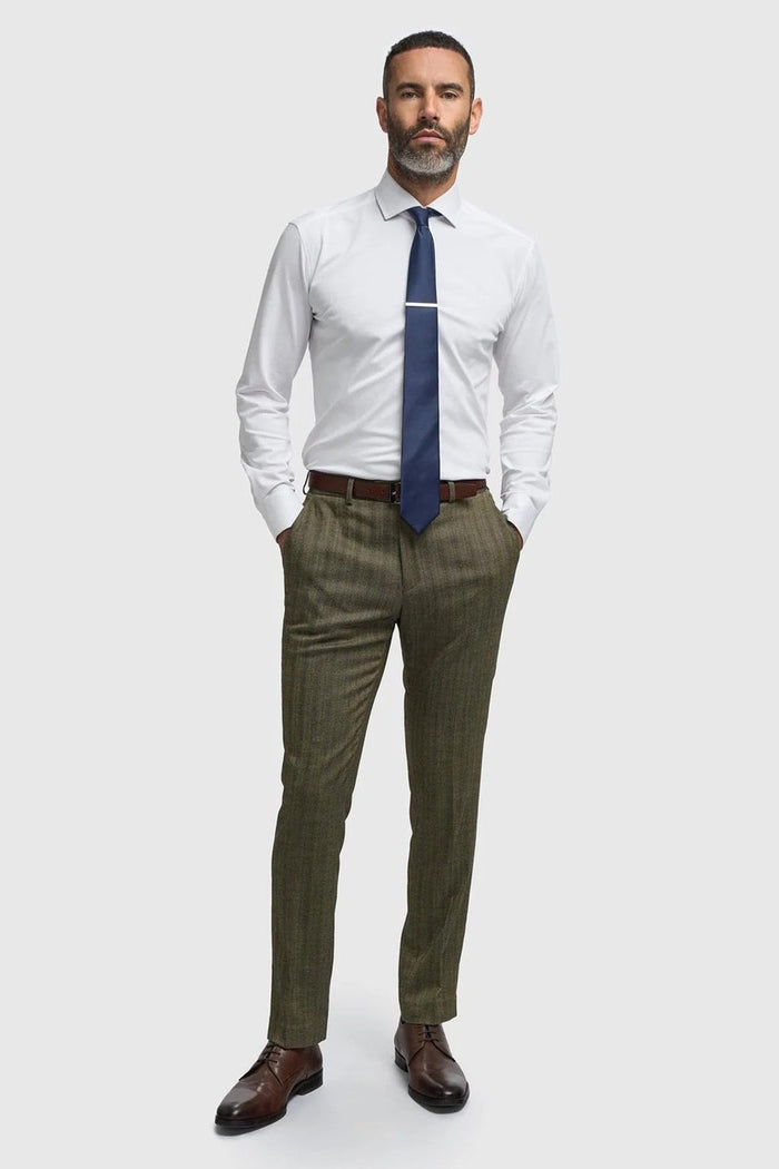 Cavani Men’s Damon Sage Herringbone Tweed 3-Piece Suit