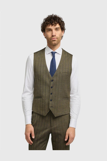Cavani Men’s Damon Sage Herringbone Tweed 3-Piece Suit