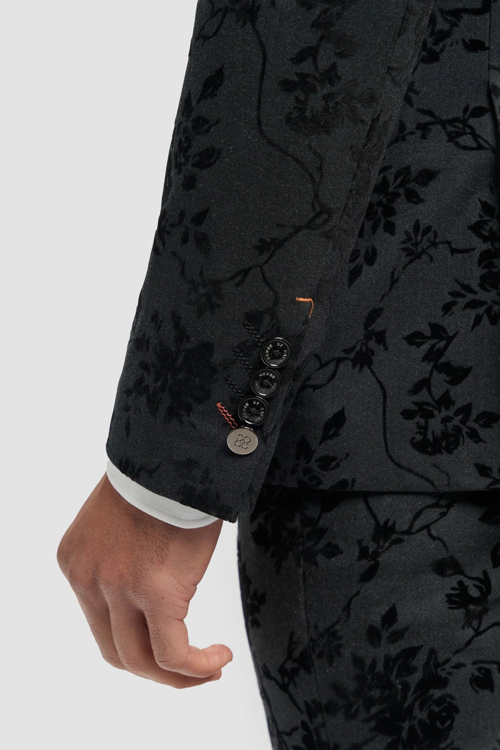 Cavani Georgi Men’s Black Floral Blazer