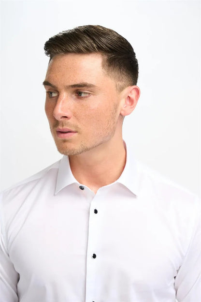 Cavani – Havana Formal Dress Shirt Black Buttons | French Cuff