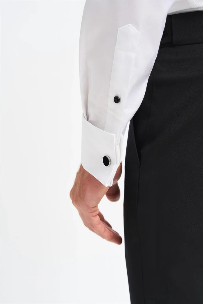 Cavani – Havana Formal Dress Shirt Black Buttons | French Cuff
