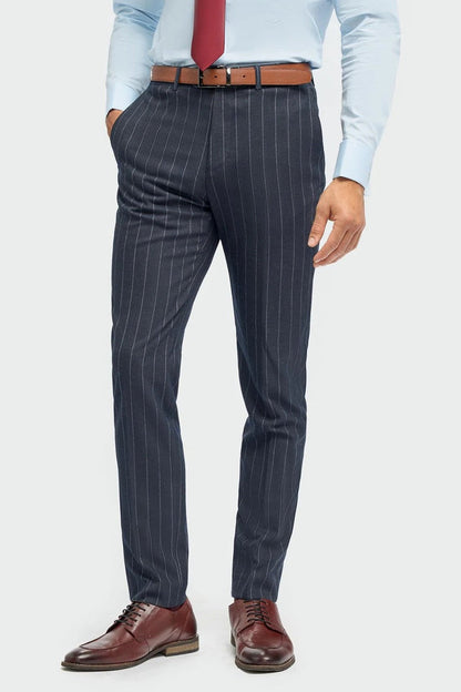 CAVANI INVINCIBLE – NAVY PINSTRIPE SUIT TROUSERS