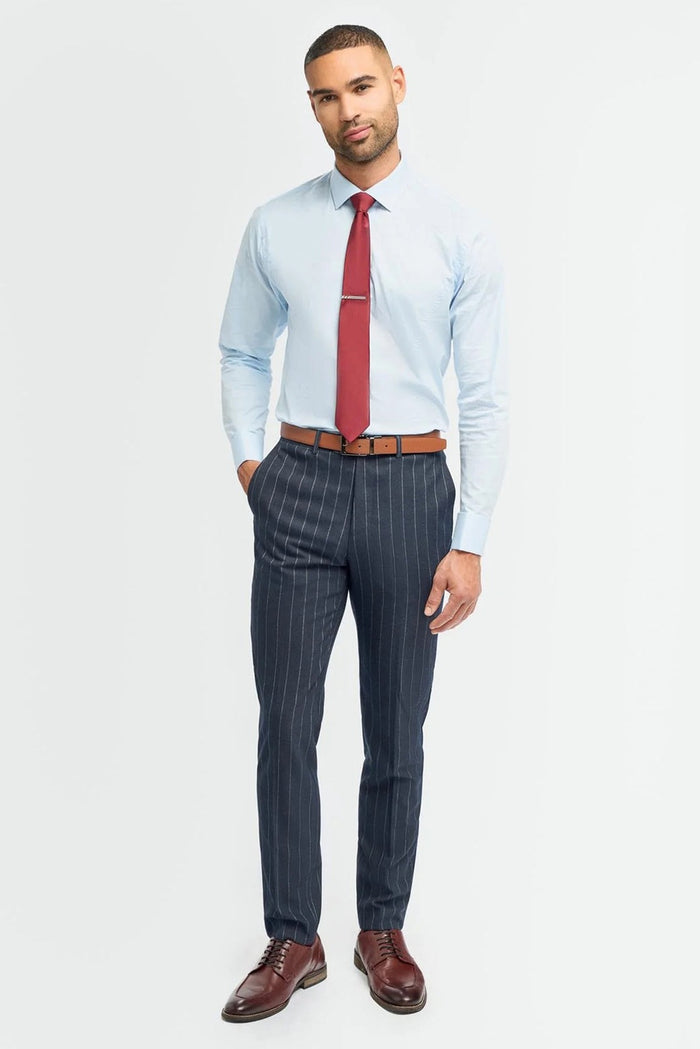 CAVANI INVINCIBLE – NAVY PINSTRIPE SUIT TROUSERS