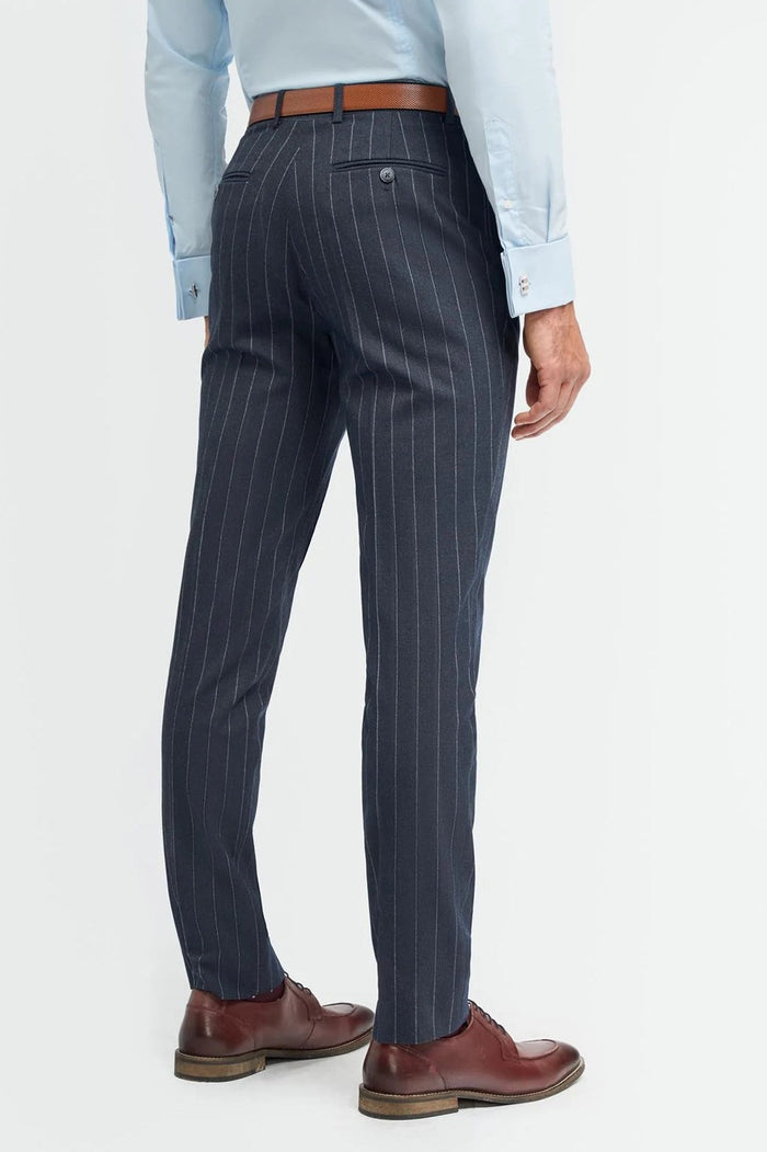 CAVANI INVINCIBLE – NAVY PINSTRIPE SUIT TROUSERS