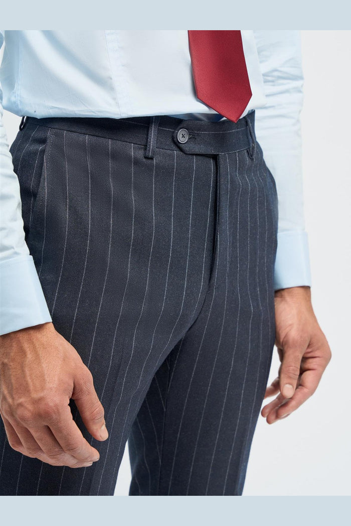 CAVANI INVINCIBLE – NAVY PINSTRIPE SUIT TROUSERS