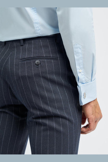 CAVANI INVINCIBLE – NAVY PINSTRIPE SUIT TROUSERS