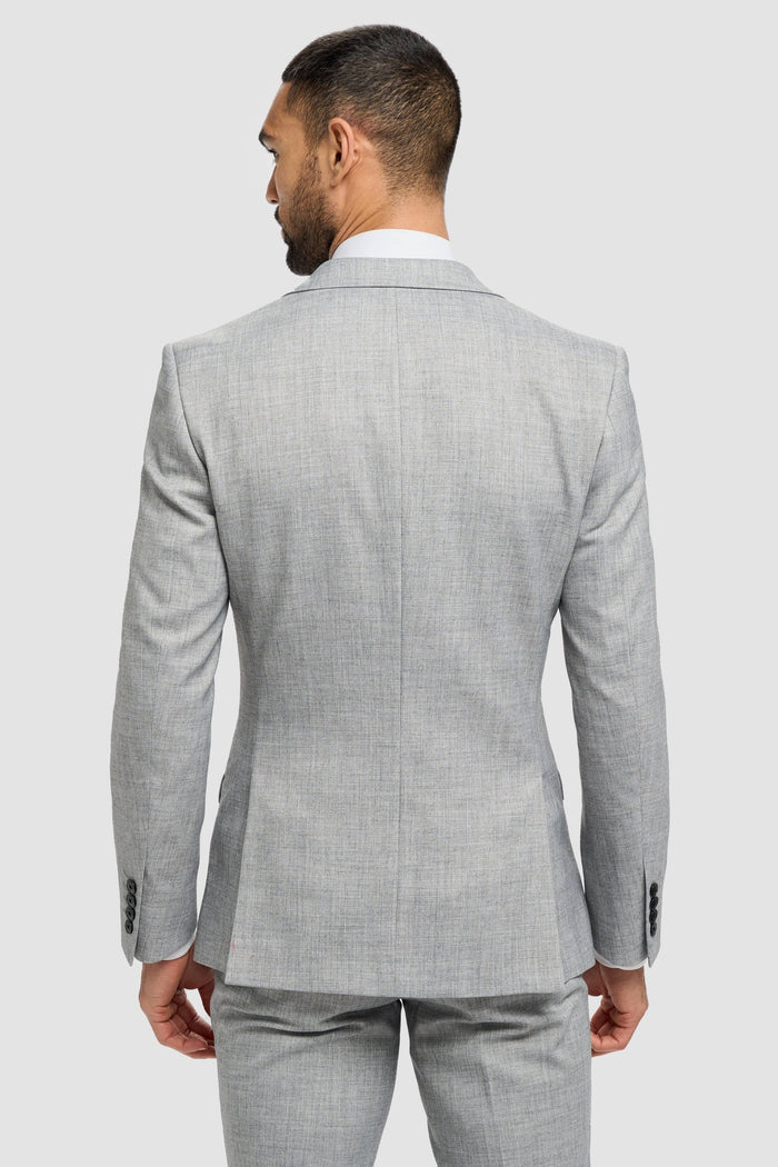 Cavani – Malibu Men's Grey Sharkskin Tailored 3-Piece Suit