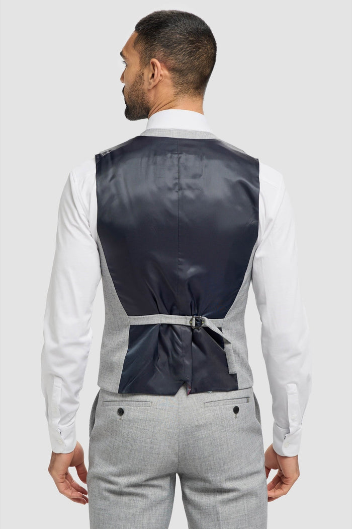Cavani – Malibu Grey Sharkskin Tailored Waistcoat