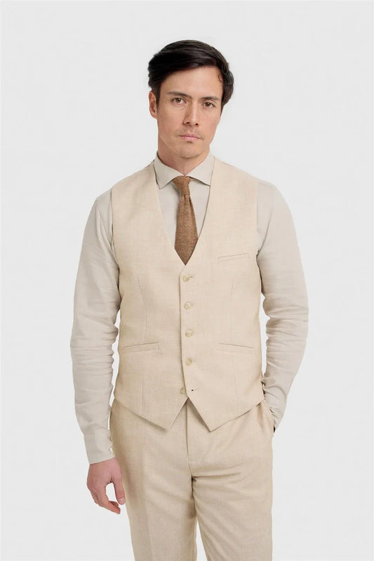 Cavani Malibu Men’s Beige Three Piece Suit