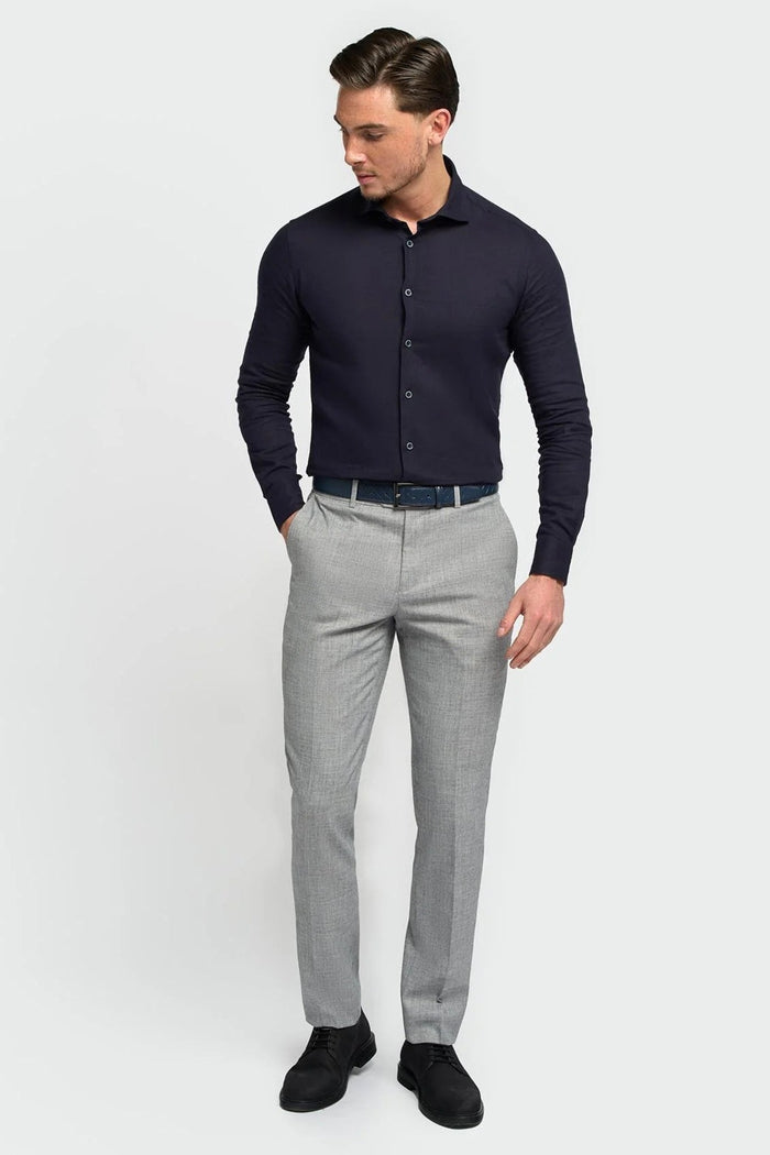 Cavani – Matera Navy Linen Blend Shirt – Tailored Fit