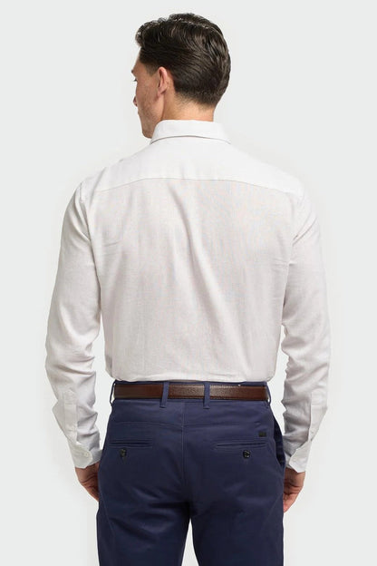 Cavani – Matera White Linen Blend Shirt – Tailored Fit