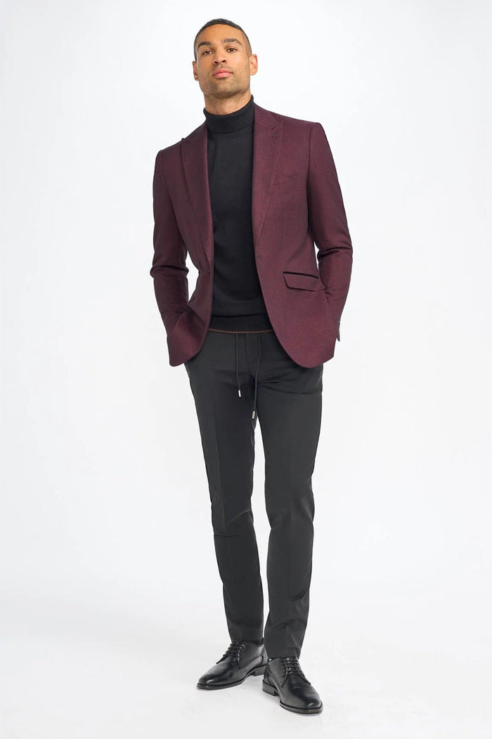 CAVANI – MEN’S CARIDI WINE TAILORED SUIT BLAZER