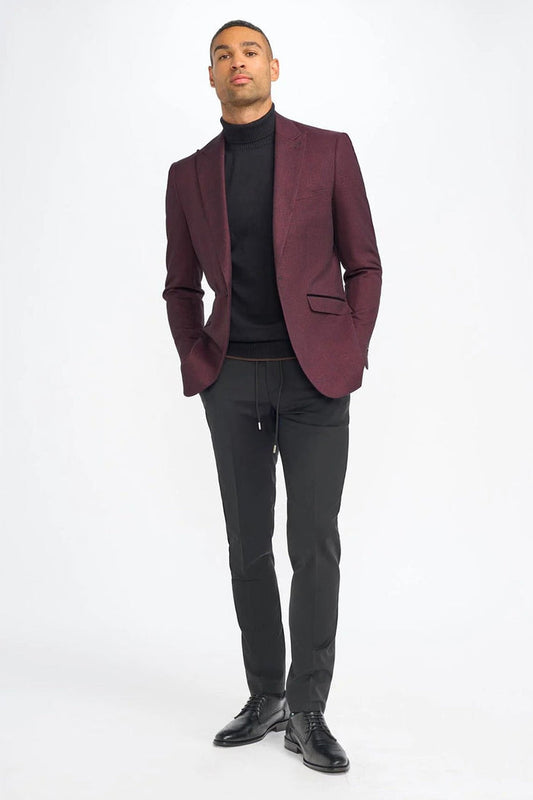 CAVANI – MEN’S CARIDI WINE TAILORED SUIT BLAZER