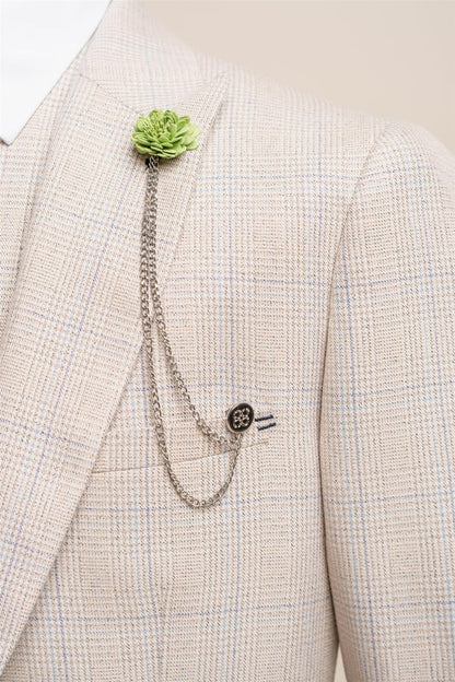 Cavani Men’s Flower Lapel Chain Pin