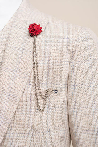 Cavani Men’s Flower Lapel Chain Pin