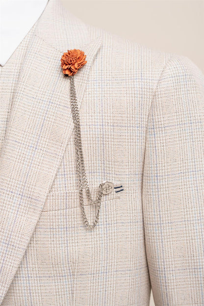 Cavani Men’s Flower Lapel Chain Pin